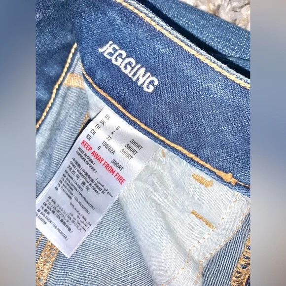 American Eagle Outfitters Ladies sz 0 Short Blue Jeggings Mid Rise Super Stretch - Picture 5 of 5